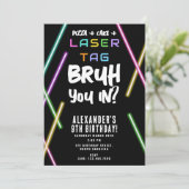 Bruh Boy's Birthday Neon Laser Tag 招待状 (スタンド正面)