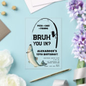 Bruh Boy's Birthday Party Teenager Fishing アクリル招待状 (インサイチュ (ウェディング))