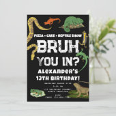 Bruh Boy's Birthday Party Teenager Reptile Show 招待状 (スタンド正面)