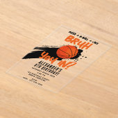 Bruh Boy's Birthday Teen Sports Basketball Game アクリル招待状 (レイダウン)