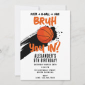 Bruh Boy's Birthday Teen Sports Basketball Game 招待状 (正面)