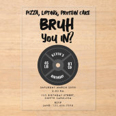 Bruh Boys Teenager Birthday Teen Boy Weights アクリル招待状 (正面)