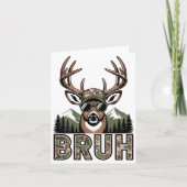 Bruh Camo Deer Hunting Camouflage Elk Buck Funny Y カード (正面)