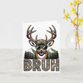 Bruh Camo Deer Hunting Camouflage Elk Buck Funny Y カード (黄色い花)