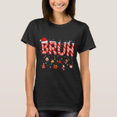 Bruh Candy Cane Santa Hat Snowflake Christmas Xmas Tシャツ (正面)