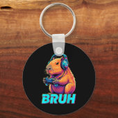 Bruh Capybara Funny Video Games Capybaras  キーホルダー (正面)