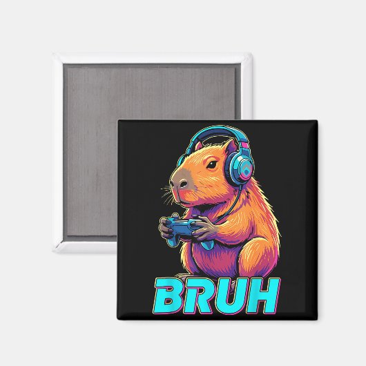 Bruh Capybara Funny Video Games Capybaras マグネット (正面/裏面)