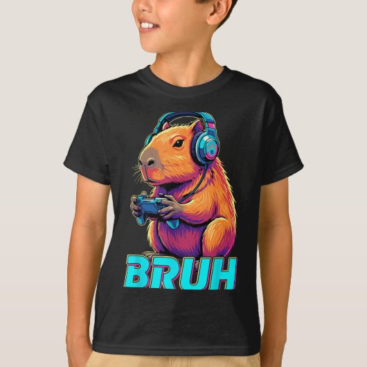 Bruh Capybara Funny Video Games Capybaras  Tシャツ (正面)