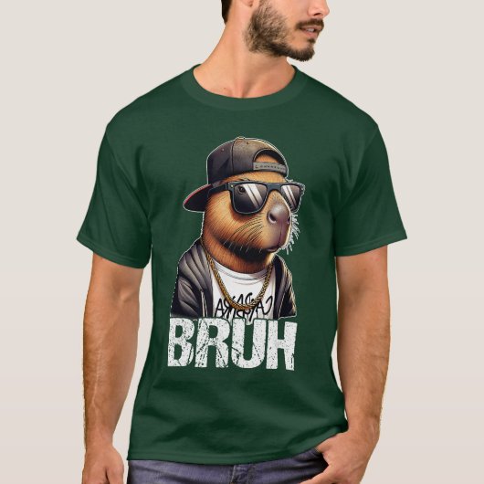 Bruh Capybara Sunglasses Boys Mens Funny Capybara  Tシャツ (正面)