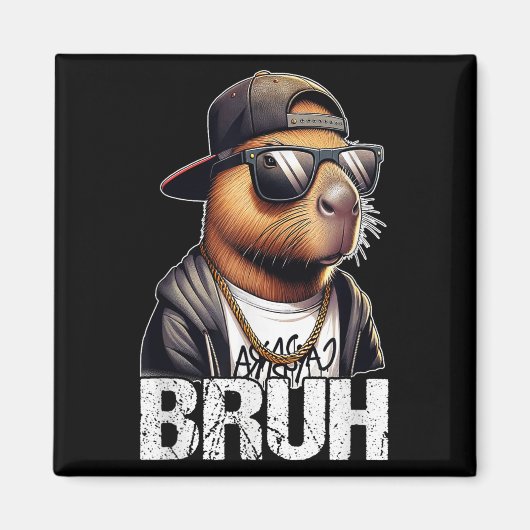 Bruh Capybara Sungles Boys Mens Funny Capybara Lov マグネット (正面)