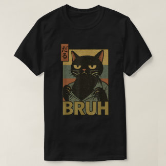 Bruh Cat Meme Japanese Anime Aesthetic Tシャツ