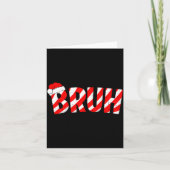 Bruh Christmas Candy Cane Santa Hat Xmas Slang Mem カード (正面)