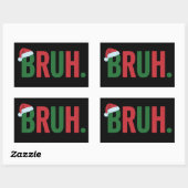 Bruh Christmas Cool Meme Trendy Sarcastic Xmas 長方形シール (シート)