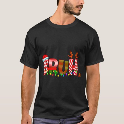 Bruh Christmas Costume Xmas Elf Santa Rudolph Pjs Tシャツ (正面)
