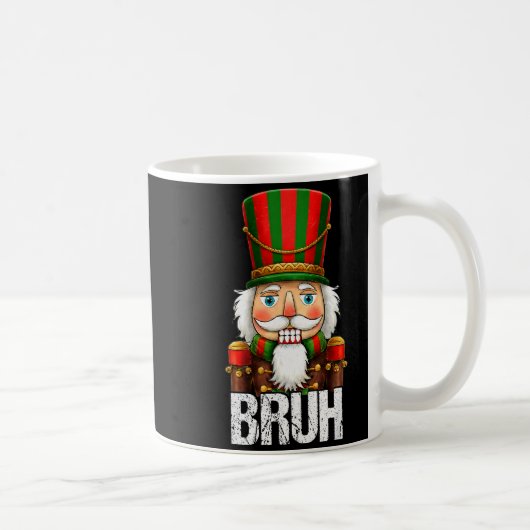 Bruh Christmas Nutcracker Santa Claus Holiday Xmas コーヒーマグカップ (右)