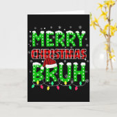 Bruh Christmas Red Plaid Teens Boys Kids Xmas Paja カード (黄色い花)