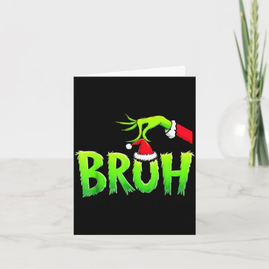Bruh Christmas Shirt Kids Xmas Teens Boys Funny Ch カード (正面)