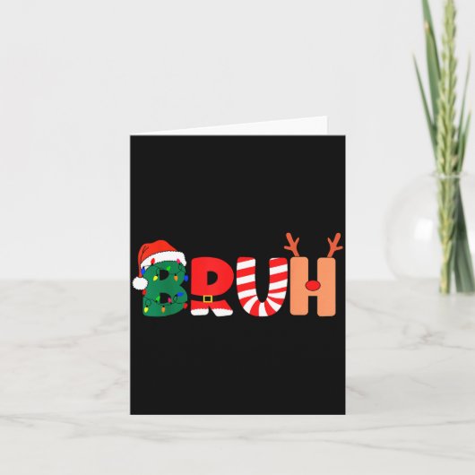 Bruh Christmas Shirt Teens Boys Xmas Kids Funny Ch カード (正面)