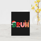 Bruh Christmas Shirt Teens Boys Xmas Kids Funny Ch カード (黄色い花)