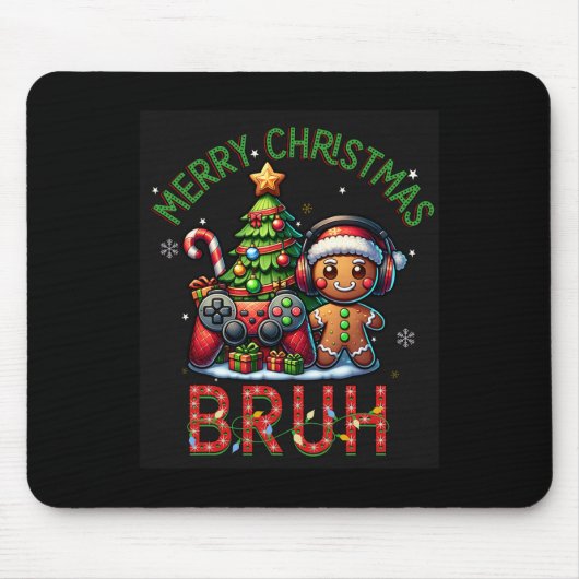 Bruh Christmas Video GameゲーマーMerry Christmas Bo マウスパッド (正面)