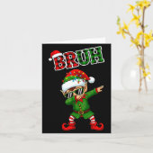Bruh Dabbing Elf Funny Kids Years Pajamas Christma カード (黄色い花)