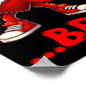 Bruh Dabbing Heart Funny Kids Boys Mens Valentine  ポスター (角)