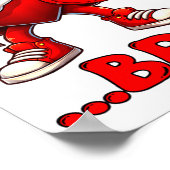 Bruh Dabbing Heart Funny Kids Boys Mens Valentine  ポスター (角)