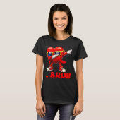 Bruh Dabbing Heart Funny Kids Boys Mens Valentine  Tシャツ (正面フル)