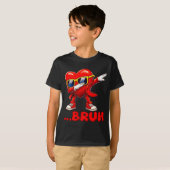 Bruh Dabbing Heart Funny Kids Boys Mens Valentine Tシャツ (正面フル)