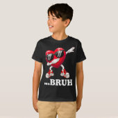 Bruh Dabbing Heart Funny Kids Boys Mens Valentine  Tシャツ (正面フル)