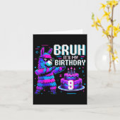 Bruh Dabbing Its My 9th Birthday Llama Pinata Boy  カード (黄色い花)