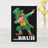 Bruh Dabbing Leprechaun Funny Men Kids Boys St Pat カード (黄色い花)