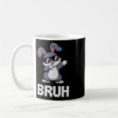 Bruh Dabbing Rabbit Bunny Happy Easter Day Egg Boy コーヒーマグカップ (左)