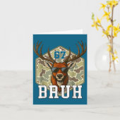 Bruh Deer 67 Funny Deer Hunting Camo Hat Youth Tee カード (黄色い花)