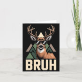 Bruh Deer Funny Deer Hunting Camo Hat Youth Kids S カード (正面)
