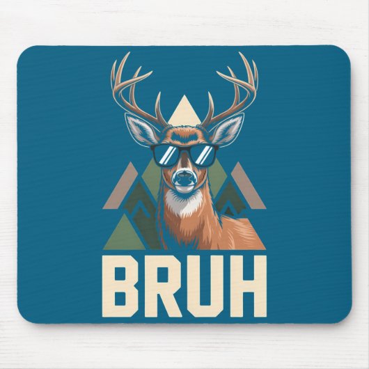 Bruh Deer Funny Deer Hunting Camo Hat Youth Kids S マウスパッド (正面)