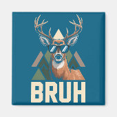 Bruh Deer Funny Deer Hunting Camo Hat Youth Kids S マグネット (正面)