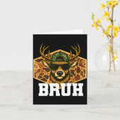 Bruh Deer Funny Deer Hunting Camo Hat Youth Teens  カード (黄色い花)