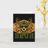 Bruh Deer Funny Deer Hunting Camo Hat Youth Teens  カード (黄色い花)