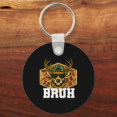 Bruh Deer Funny Deer Hunting Camo Hat Youth Teens  キーホルダー (正面)