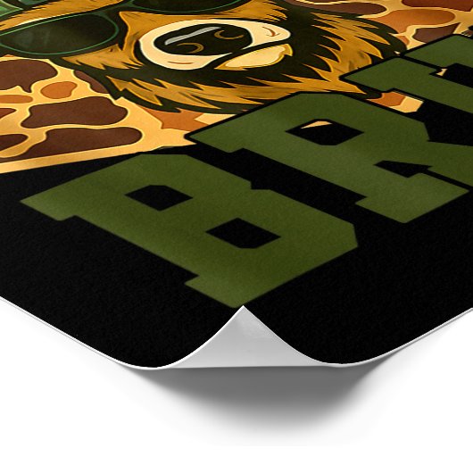 Bruh Deer Funny Deer Hunting Camo Hat Youth Teens  ポスター (角)