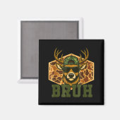 Bruh Deer Funny Deer Hunting Camo Hat Youth Teens  マグネット (正面/裏面)