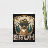 Bruh Deer Hunter Funny Deer Hunting Camo Men Teens カード (正面)