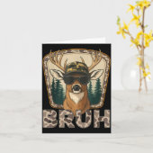Bruh Deer Hunter Funny Deer Hunting Camo Men Teens カード (黄色い花)