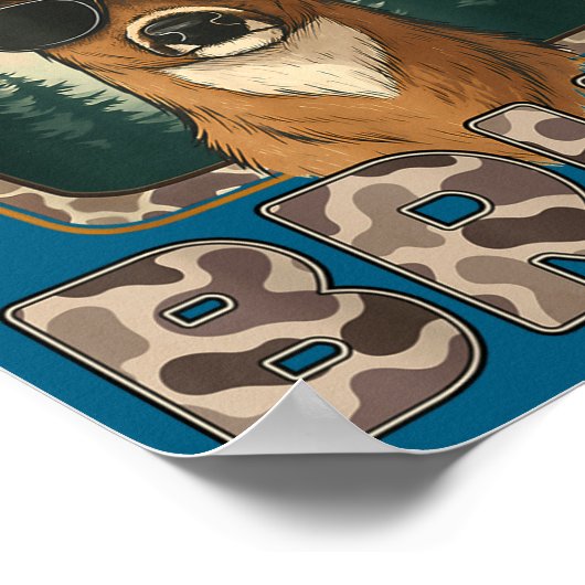 Bruh Deer Hunter Funny Deer Hunting Camo Men Teens ポスター (角)