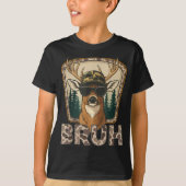 Bruh Deer Hunter Funny Deer Hunting Camo Men Teens Tシャツ (正面)