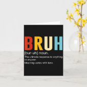 Bruh Definition Bruh名詞、皮肉おもしろい引用文 カード (黄色い花)