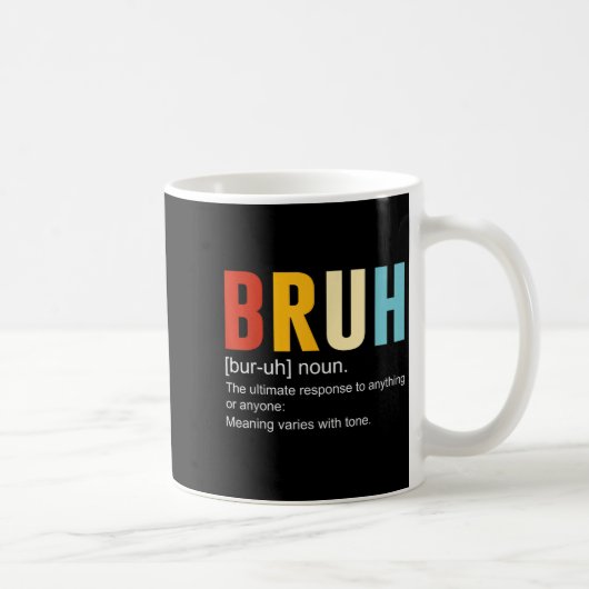 Bruh Definition Bruh名詞、皮肉おもしろい引用文 コーヒーマグカップ (右)