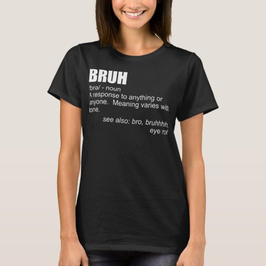 Bruh Definition Funny Brother Bro Boys Men'sns Bru Tシャツ (正面)