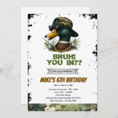 Bruh duck hunting birthday invitation 招待状 (正面/裏面)